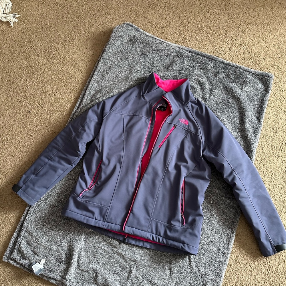 The North Face Gray Jacket with Pink Details